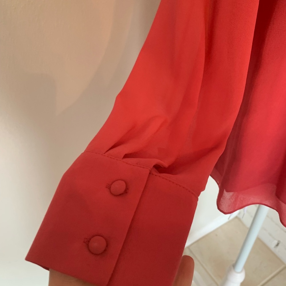 Naked Zebra Red One-Shoulder Ruffle Blouse - Picture 8 of 9